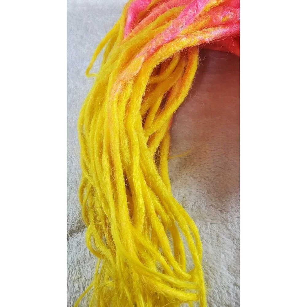Pink Yellow Double Ended FULL HEAD Synthetic Crotchet Dreadlocks 45 Pieces